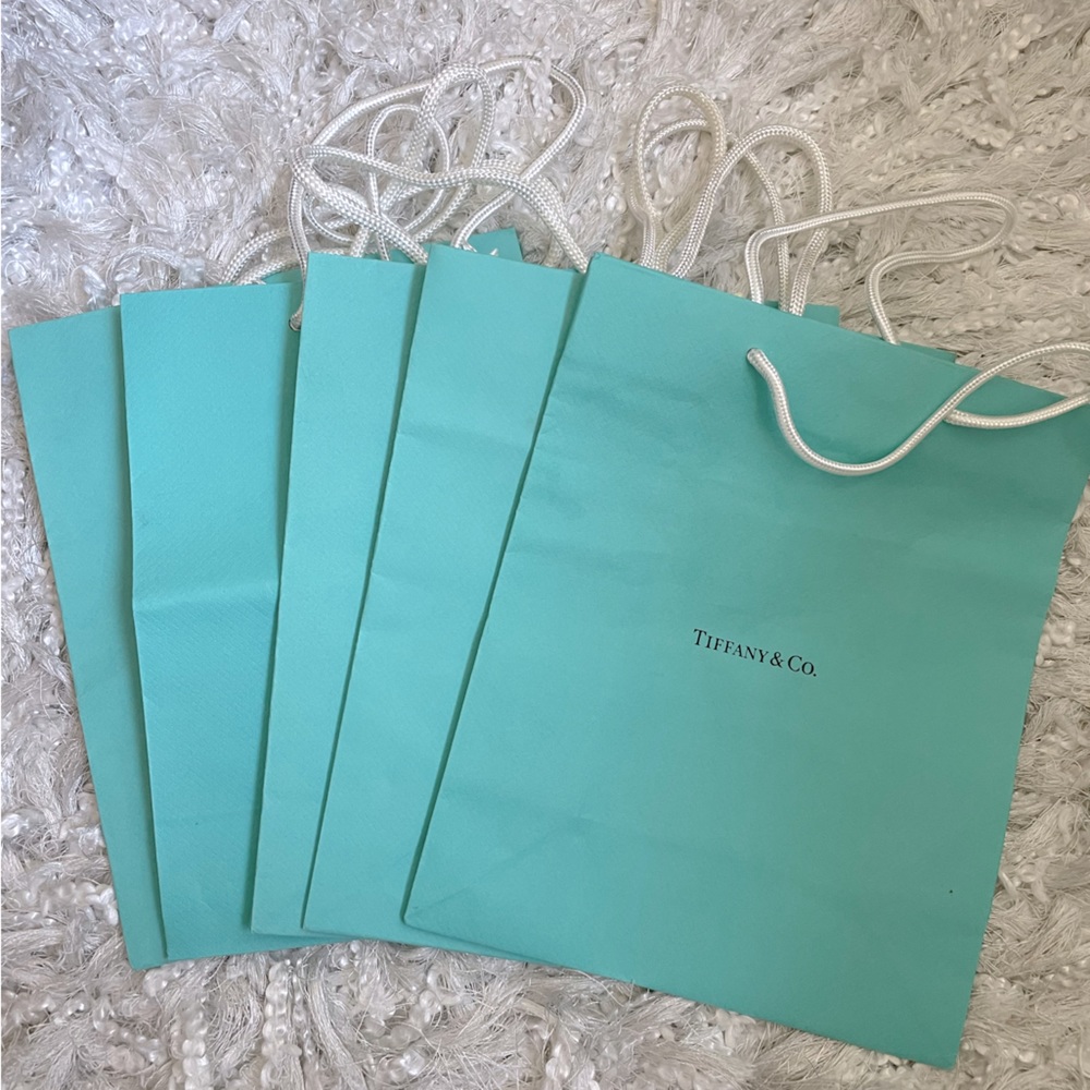 5 PC Tiffany and Co Shopping Bags